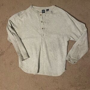 GAP Men's Light Gray Long Sleeve Henley